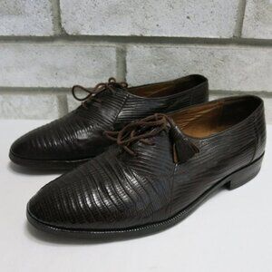 Ennesi Genuine Lizard Vintage Dress Oxfords Authentic Footwear Shoes 7